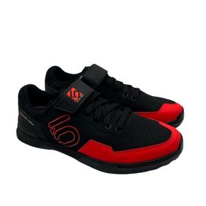 Five Ten Kestrel Lace Clipless Shoes Core Black Solar Red Grey Two Sz 9